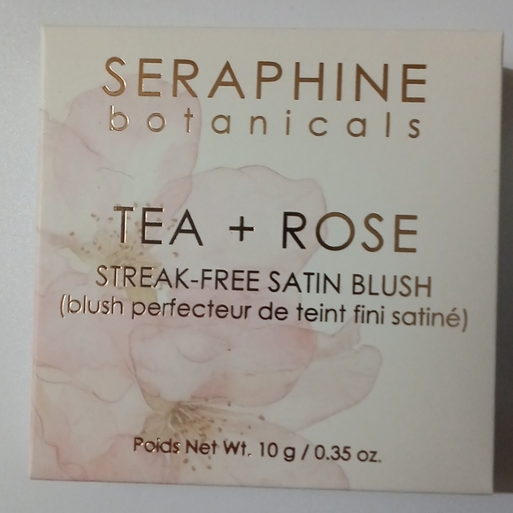 Seraphine Botanicals Tea & Rose Satin Blush 10g/.35oz In Fresh Apricot NIB - Picture 2 of 5